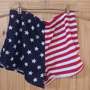 Bobby Brooks Patriotic Star and Stripe Shorty Shorts Size Small